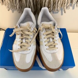 Adidas White and Beige Sambas